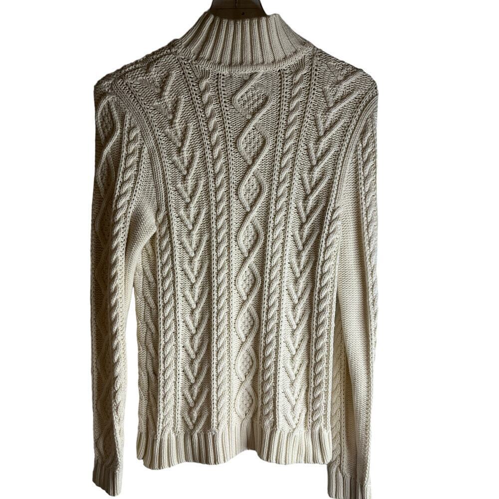 Chaps Fisherman's Cable Knit Mock Turtleneck Sweater